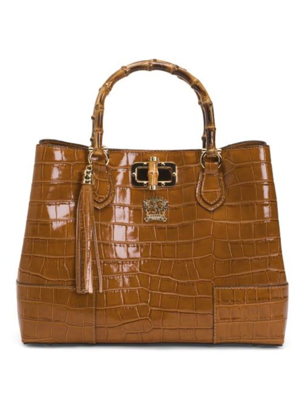 PRATESI Made In Italy Leather 3 Compartment Satchel